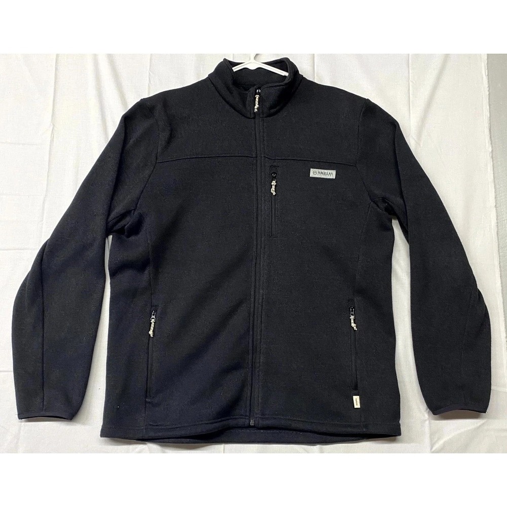 Magellan Outdoors Campfire Jacket Mens Large Black Lined Full Zipper Classic Fit